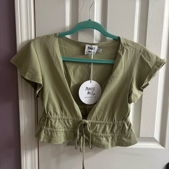 NWT Princess Polly Jamison Reid Crop Top - Khaki - Picture 4 of 7